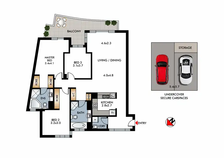 Floorplan of Homely apartment listing, 703/3 Cary Street, Drummoyne NSW 2047