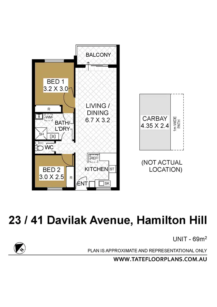 Floorplan of Homely unit listing, 23/41 Davilak Avenue, Hamilton Hill WA 6163