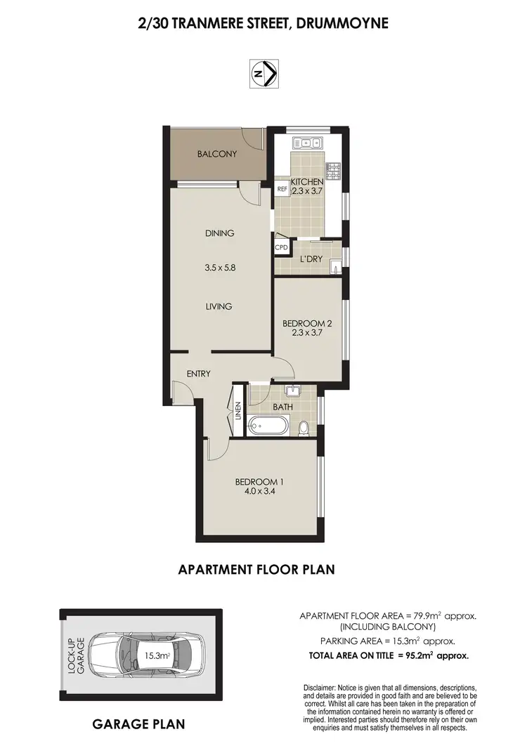 Floorplan of Homely apartment listing, 2/30 Tranmere Street, Drummoyne NSW 2047