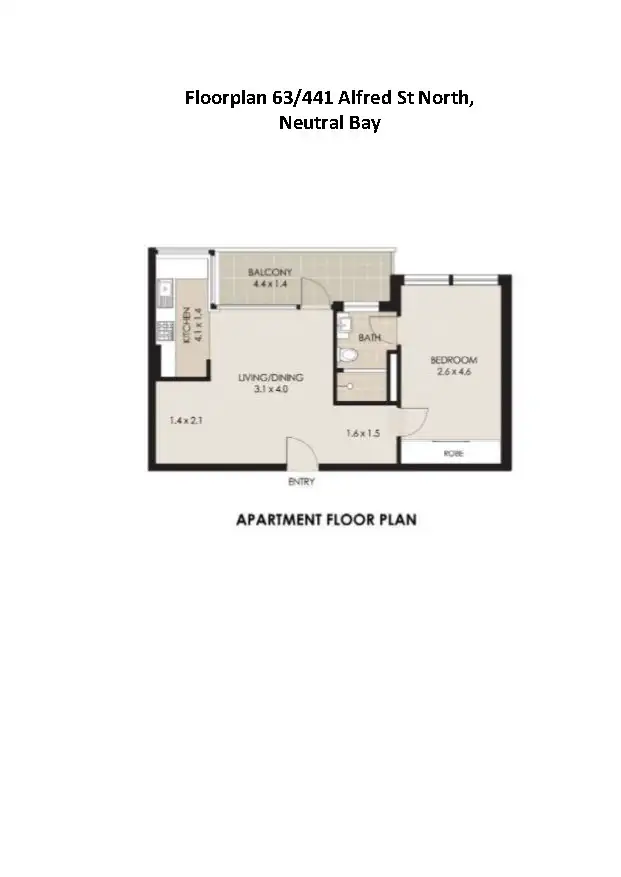 Floorplan of Homely apartment listing, 63/441 Alfred Street North, Neutral Bay NSW 2089