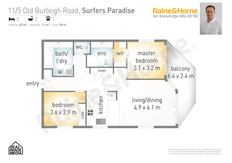 Floorplan of Homely unit listing, 11/5 Old Burleigh Road, Surfers Paradise QLD 4217