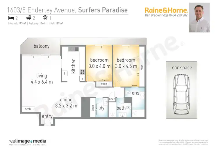 Floorplan of Homely unit listing, 1603/5 Enderley Avenue, Surfers Paradise QLD 4217