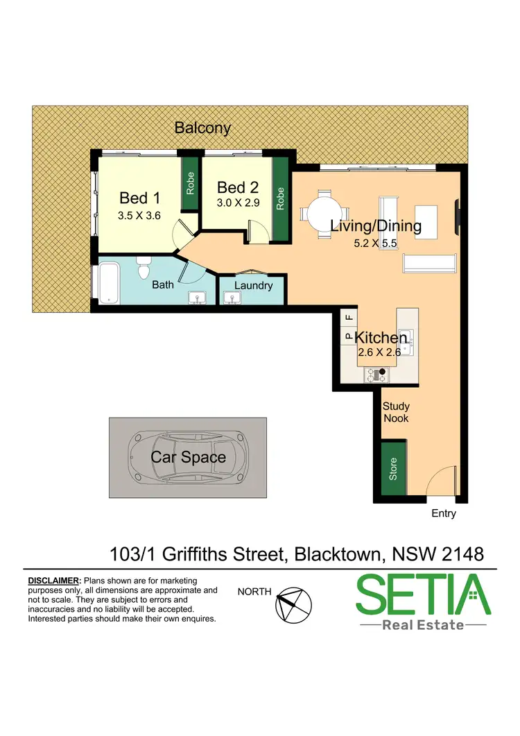 Floorplan of Homely apartment listing, 103/1 Griffiths Street, Blacktown NSW 2148