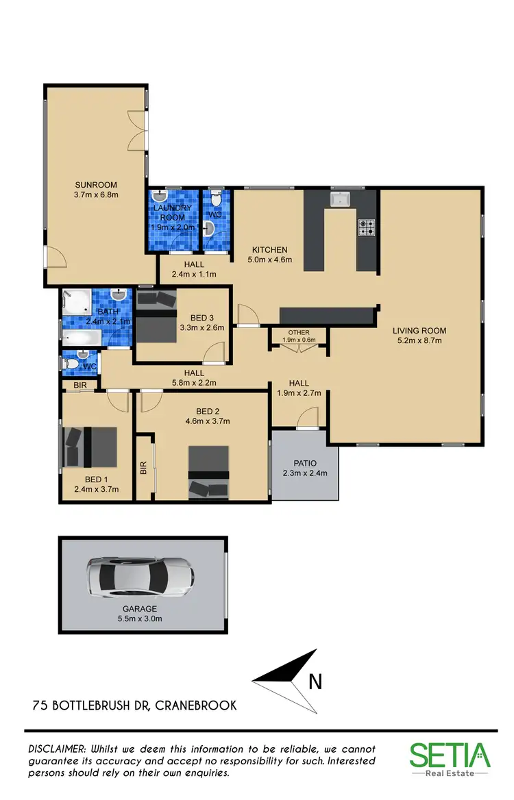 Floorplan of Homely house listing, 75 Bottlebrush Drive, Cranebrook NSW 2749