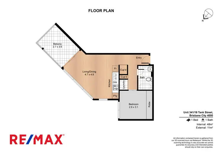 Floorplan of Homely apartment listing, 341/18 Tank Street, Brisbane QLD 4000