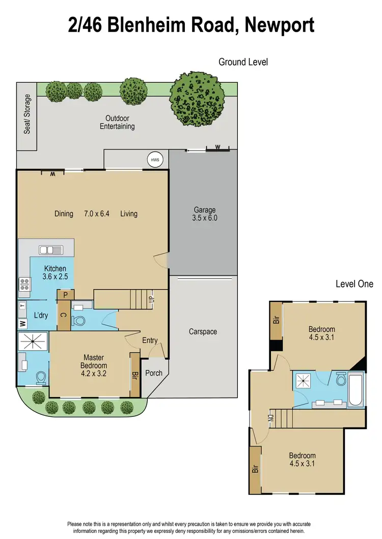 Floorplan of Homely townhouse listing, 2/46 Blenheim Road, Newport VIC 3015