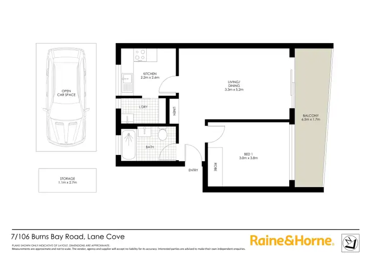 Floorplan of Homely apartment listing, 7/106-110 Burns Bay Road, Lane Cove NSW 2066