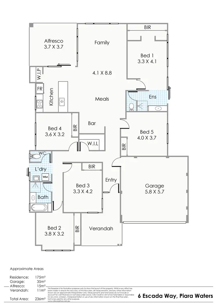 Floorplan of Homely house listing, 6 Escada Way, Piara Waters WA 6112