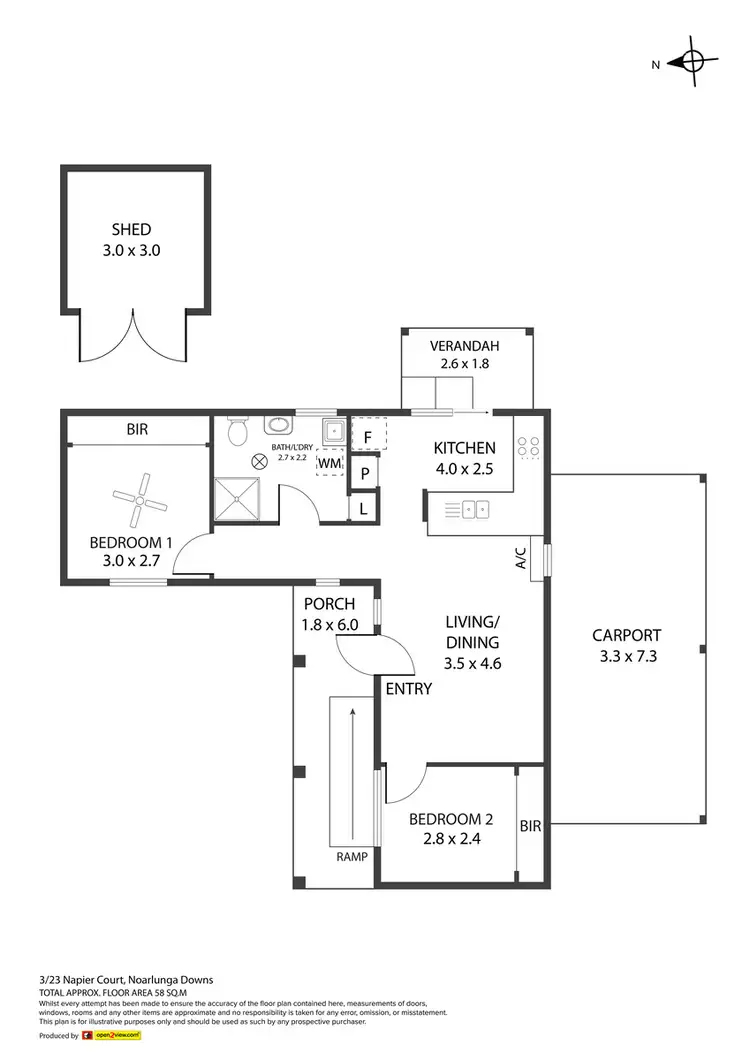Floorplan of Homely unit listing, 3/23 Napier Court, Noarlunga Downs SA 5168
