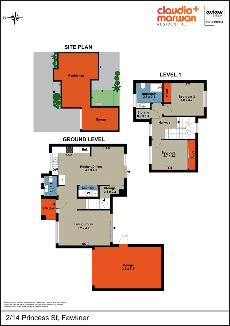 Floorplan of Homely townhouse listing, 2/14 Princess Street, Fawkner VIC 3060