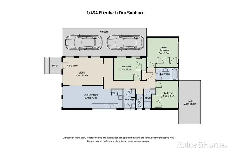 Floorplan of Homely house listing, 1/494 Elizabeth Drive, Sunbury VIC 3429