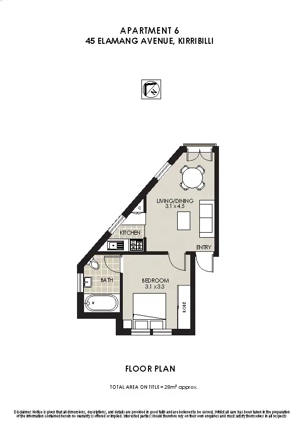 Floorplan of Homely apartment listing, 6/45 Elamang Avenue, Kirribilli NSW 2061