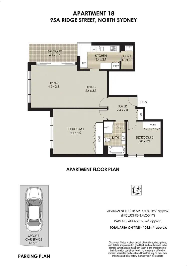 Floorplan of Homely apartment listing, 18/95A Ridge Street, North Sydney NSW 2060