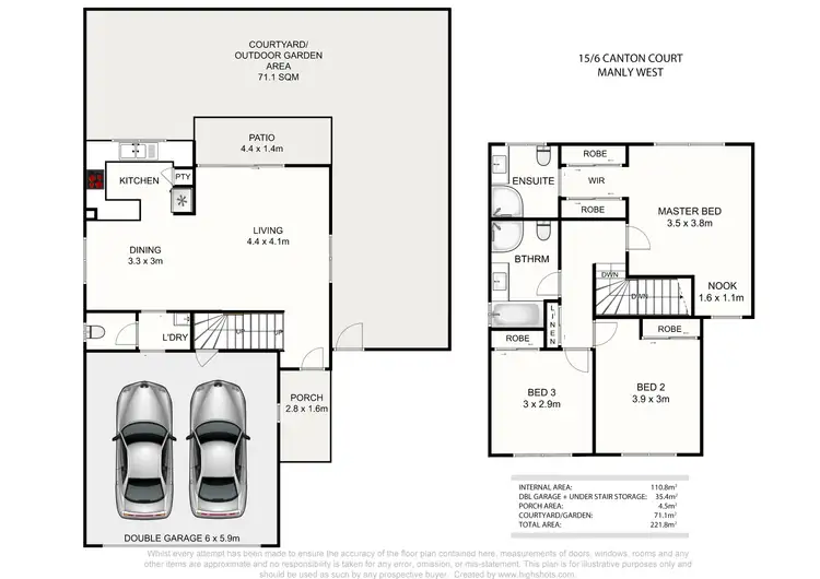 Floorplan of Homely townhouse listing, 15/6 Canton Court, Manly West QLD 4179