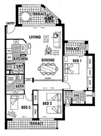 Floorplan of Homely unit listing, 18/4-6 Northcliffe Terrace, Surfers Paradise QLD 4217