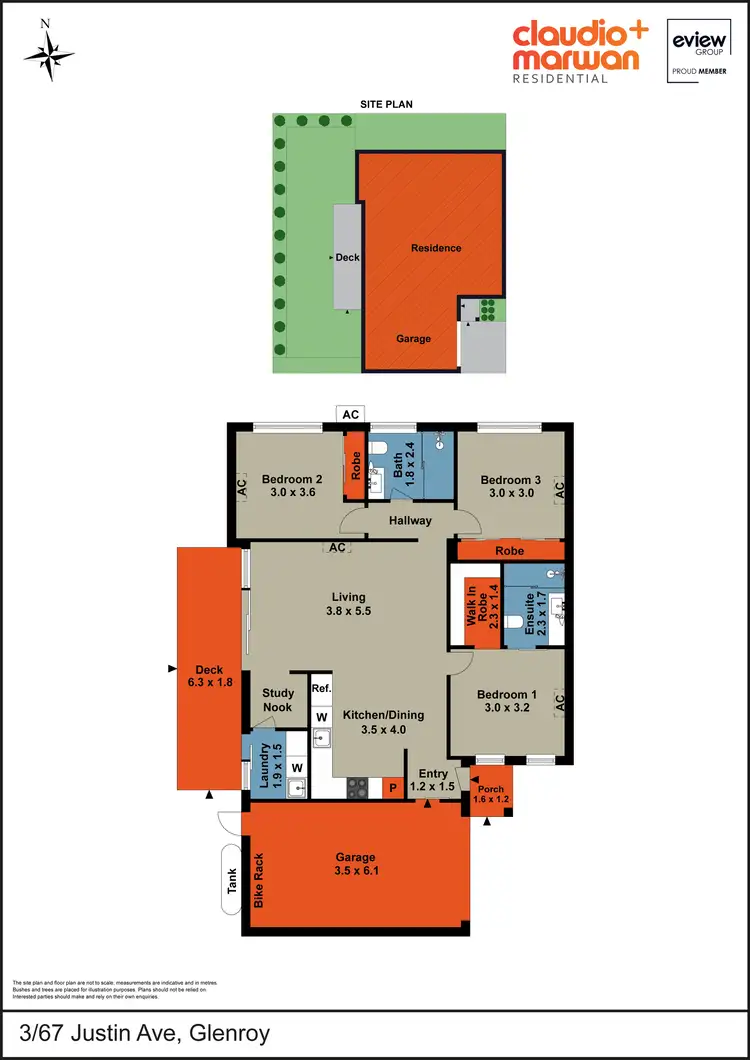 Floorplan of Homely unit listing, 3/67 Justin Avenue, Glenroy VIC 3046