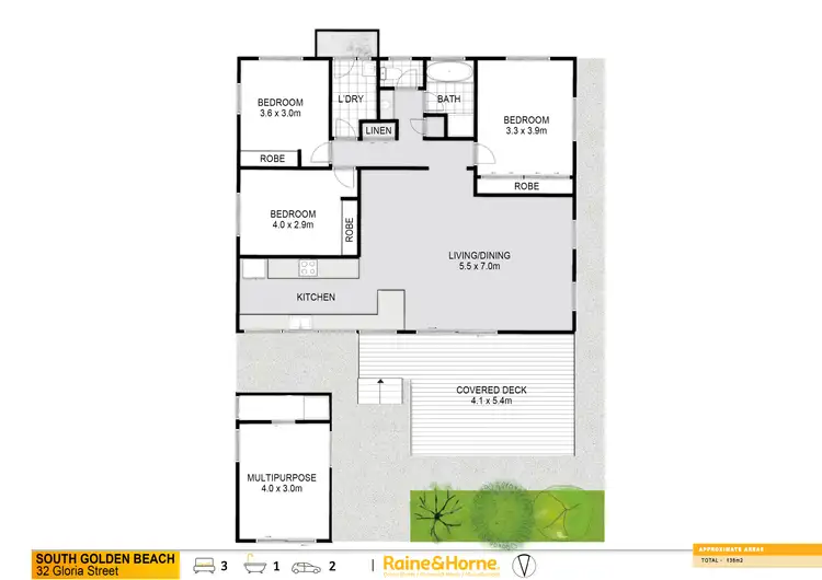 Floorplan of Homely house listing, 32 Gloria Street, South Golden Beach NSW 2483