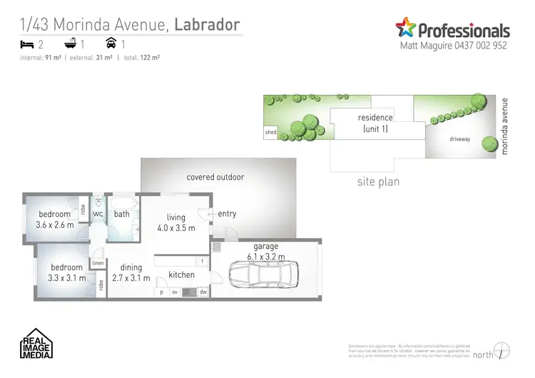 Floorplan of Homely unit listing, 1/43 Morinda Way, Labrador QLD 4215