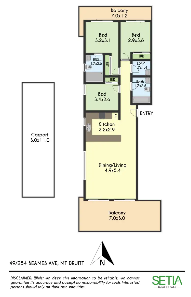 Floorplan of Homely unit listing, 49/254 Beams Avenue, Mount Druitt NSW 2770