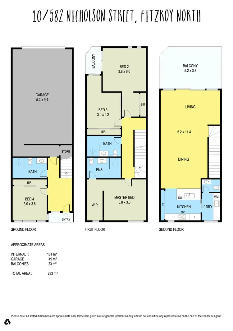 Floorplan of Homely townhouse listing, 10/582 Nicholson Street, Fitzroy North VIC 3068