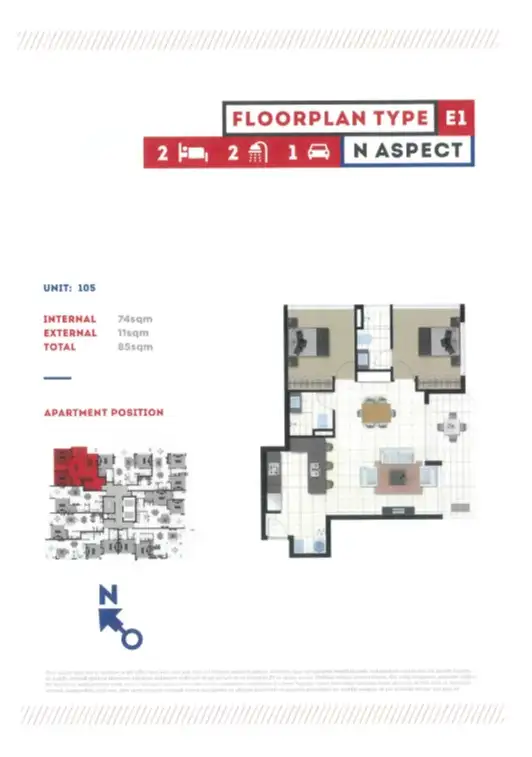 Floorplan of Homely apartment listing, 105/50 McLachlan Street, Fortitude Valley QLD 4006