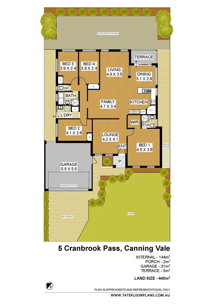 Floorplan of Homely house listing, 5 Cranbrook Pass, Canning Vale WA 6155