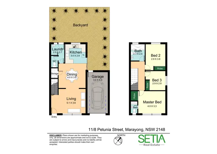 Floorplan of Homely townhouse listing, 11/8 Petunia Street, Marayong NSW 2148