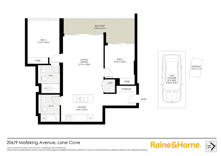 Floorplan of Homely apartment listing, 206/9 Mafeking Avenue, Lane Cove NSW 2066