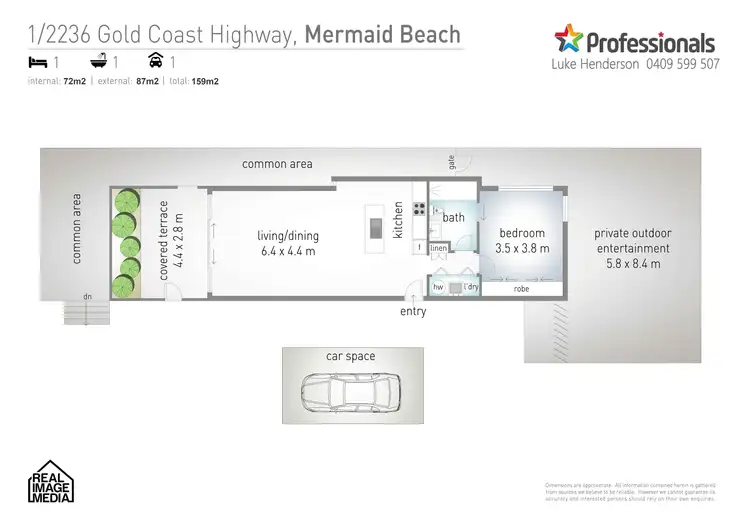 Floorplan of Homely unit listing, Unit 1/2236 Gold Coast Highway, Mermaid Beach QLD 4218