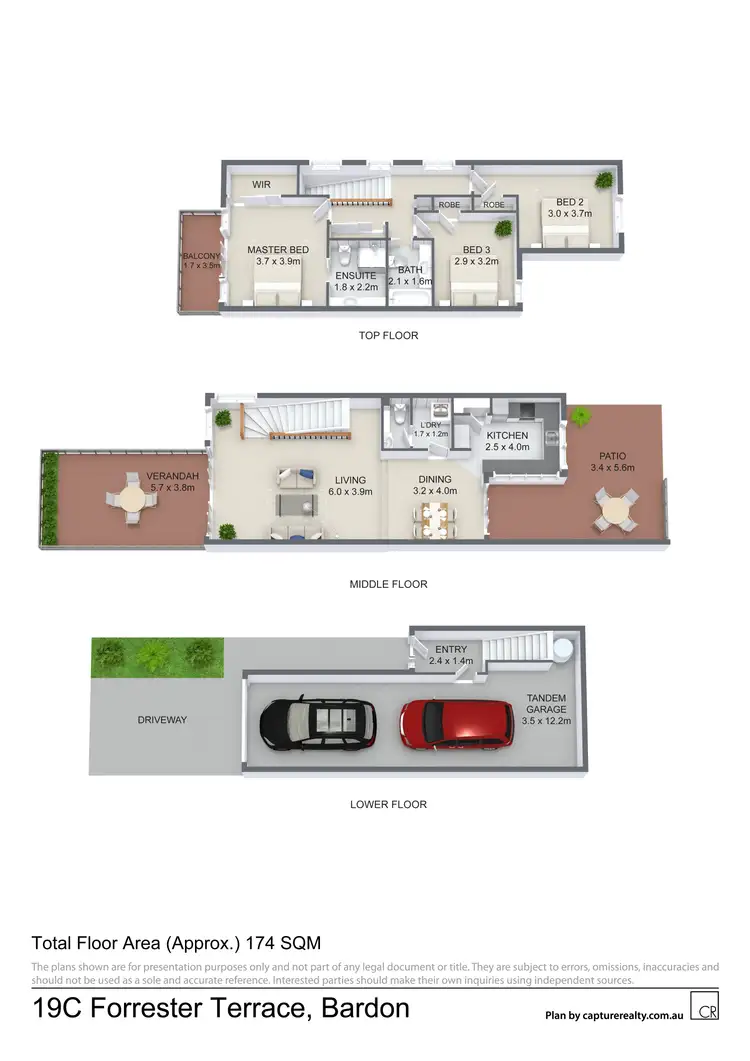Floorplan of Homely townhouse listing, 19C Forrester Terrace, Bardon QLD 4065