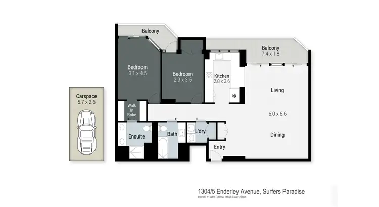 Floorplan of Homely unit listing, 1304/5 Enderley Ave, Surfers Paradise QLD 4217