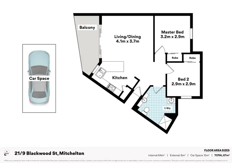 Floorplan of Homely apartment listing, 21/9 Blackwood Street,, Mitchelton QLD 4053
