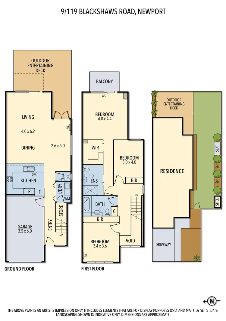Floorplan of Homely townhouse listing, 9/119 Blackshaws Road, Newport VIC 3015