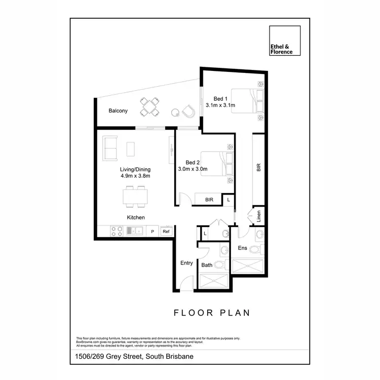 Floorplan of Homely apartment listing, 1506/269 Grey Street, South Brisbane QLD 4101
