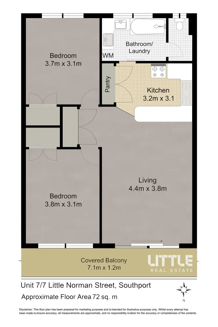 Floorplan of Homely unit listing, 7/7 Little Norman Street, Southport QLD 4215