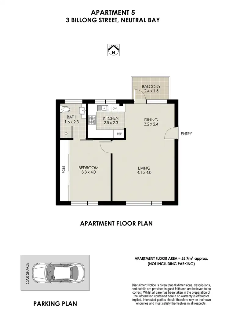 Floorplan of Homely apartment listing, 5/3 Billong Street, Kurraba Point NSW 2089