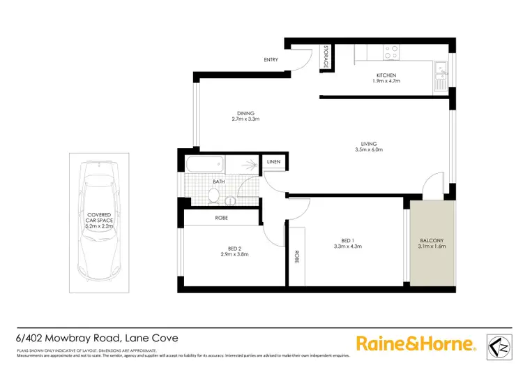 Floorplan of Homely apartment listing, 6/402 Mowbray Road, Lane Cove NSW 2066