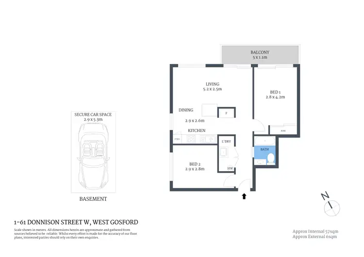 Floorplan of Homely unit listing, 1/61 Donnison Street West, Gosford NSW 2250