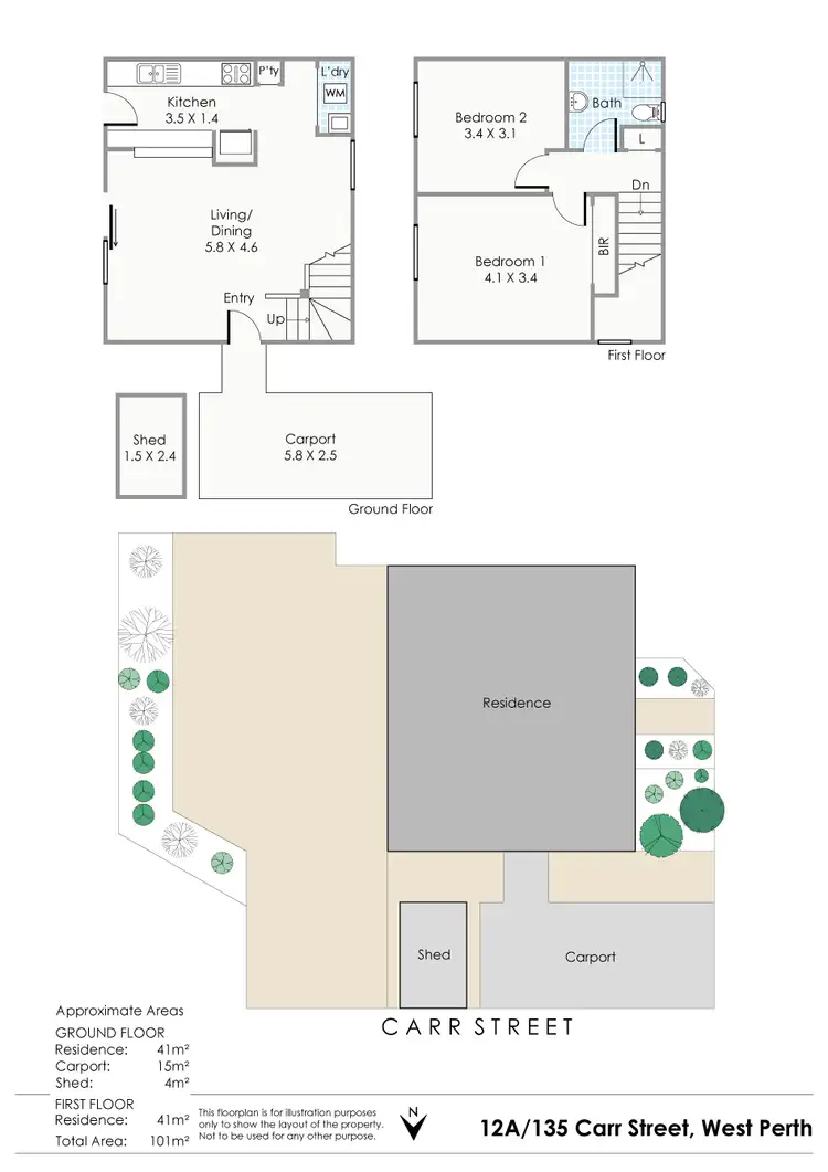 Floorplan of Homely unit listing, 12A/135 Carr Street, West Perth WA 6005