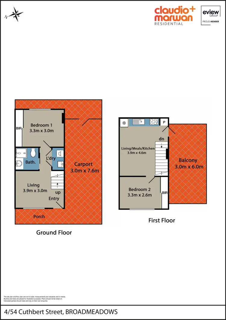 Floorplan of Homely townhouse listing, 4/54 Cuthbert Street, Broadmeadows VIC 3047