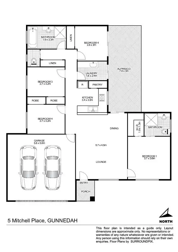 Floorplan of Homely house listing, 5 Mitchell Place, Gunnedah NSW 2380