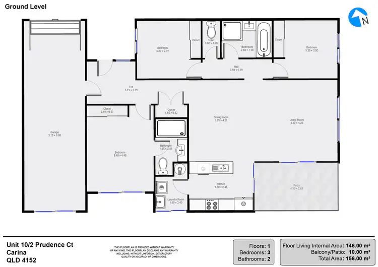 Floorplan of Homely townhouse listing, 10/2 Prudence Court, Carina QLD 4152