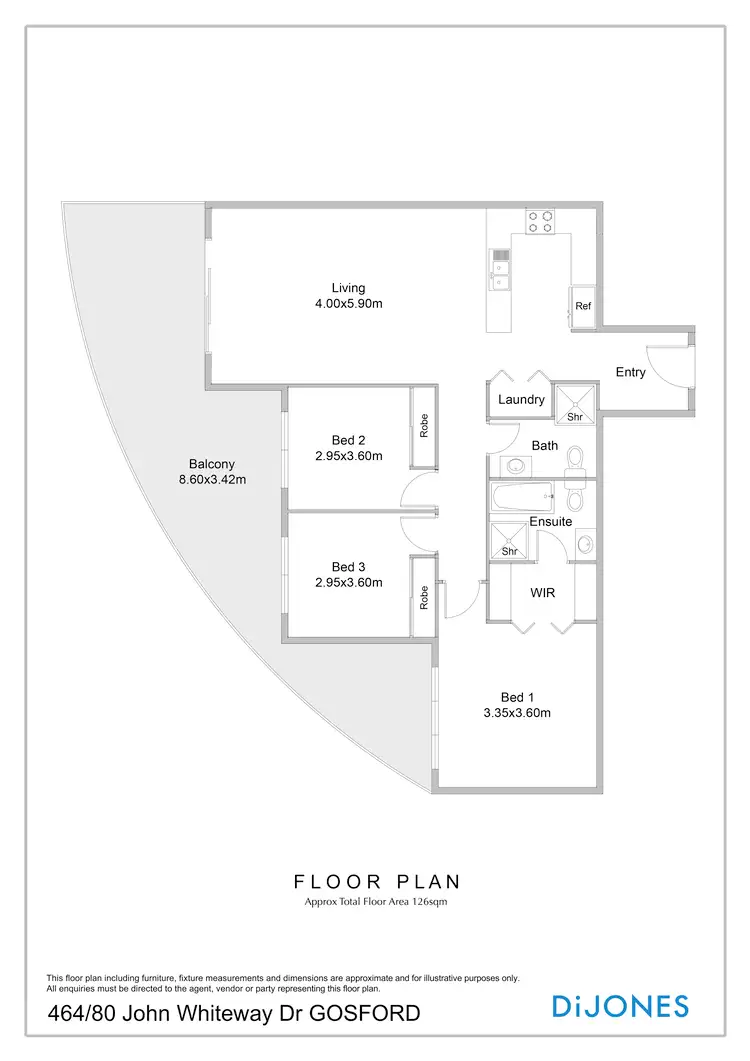 Floorplan of Homely apartment listing, 464/80 John Whiteway Drive, Gosford NSW 2250