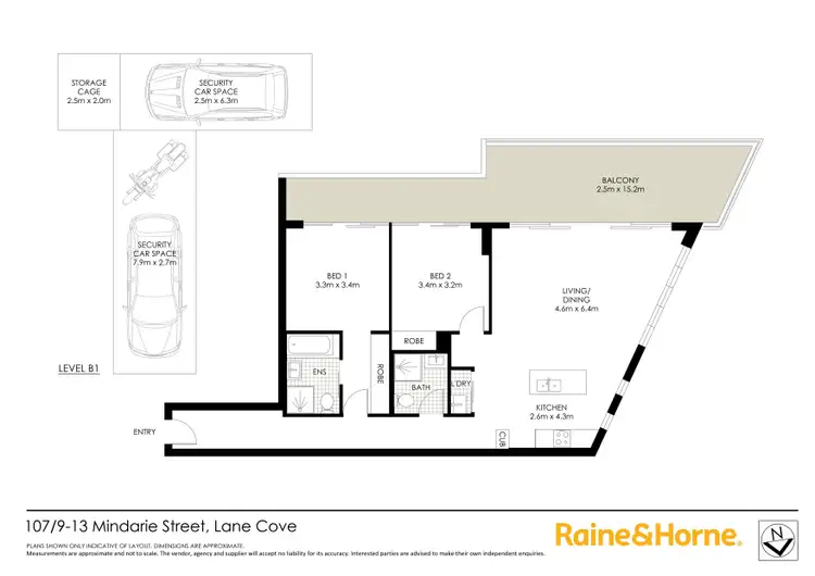 Floorplan of Homely apartment listing, 107/9-13 Mindarie Street, Lane Cove NSW 2066