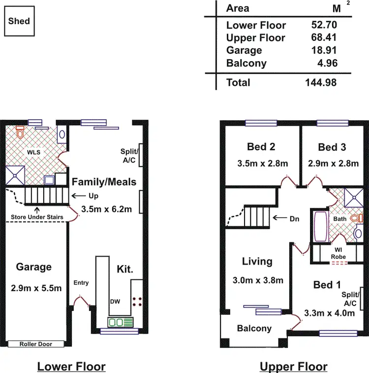 Floorplan of Homely townhouse listing, 18/14 Bradbury Street, Parafield Gardens SA 5107