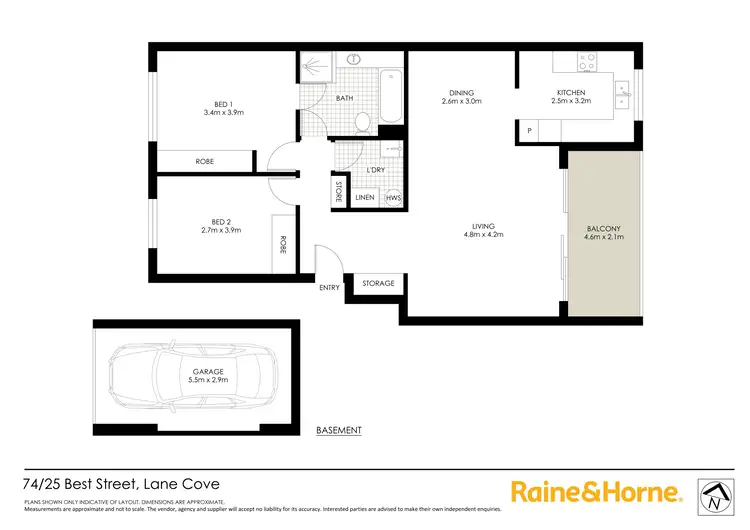 Floorplan of Homely apartment listing, 74/25 Best Street, Lane Cove NSW 2066