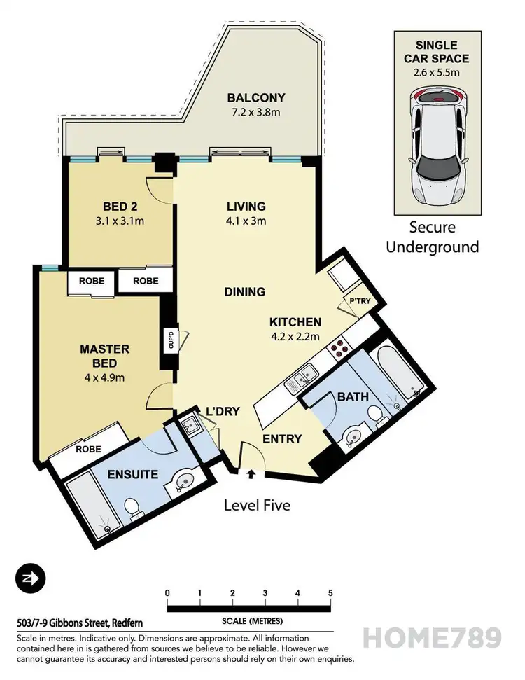 Floorplan of Homely apartment listing, 503/7-9 Gibbons St, Redfern NSW 2016