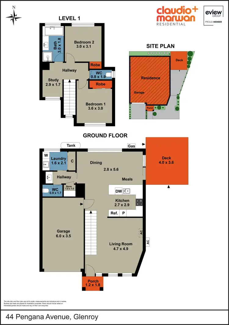 Floorplan of Homely townhouse listing, 44 Pengana Avenue, Glenroy VIC 3046