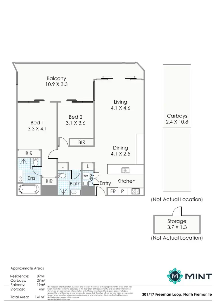 Floorplan of Homely apartment listing, 301/17 Freeman Loop, North Fremantle WA 6159