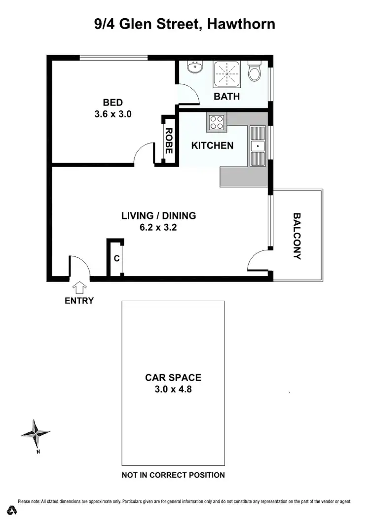Floorplan of Homely apartment listing, 9/4 Glen Street, Hawthorn VIC 3122
